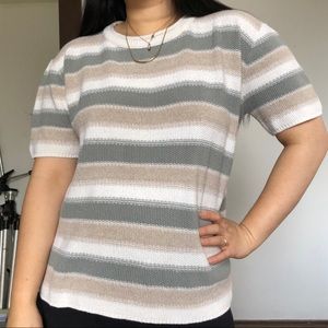 🌼Cotton Blend Knit Striped Sweater Top